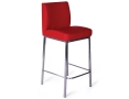 Addison Four Post Brushed Stainless Padded Breakfast Bar Stool - Red