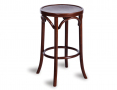 Original European Made Bentwood 61cm Timber Stool Embossed Sunset Seat - Michael Thonet Designed - Walnut