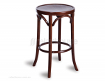 Original European Made Bentwood 61cm Timber Stool Embossed Sunset Seat - Michael Thonet Designed - Walnut
