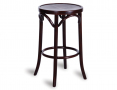 Original European Made Bentwood 61cm Timber Stool Embossed Sunset Seat - Michael Thonet Designed - Wenge