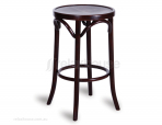 Original European Made Bentwood 61cm Timber Stool Embossed Sunset Seat - Michael Thonet Designed - Wenge