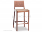 Lyon Beechwood Walnut Wooden Stool w/ DuraMod Nougat Pad - TON