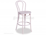 Original European Made Bentwood Vienna 18 Embossed Sunset Seat - Michael Thonet Designed - 68cm Stool - Whitewash