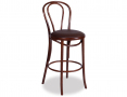 Original European Made Vienna 18 Bentwood Stool 68cm w/ Chocolate Pad - Michael Thonet Designed - Walnut