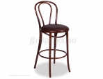 Original European Made Vienna 18 Bentwood Stool 68cm w/ Chocolate Pad - Michael Thonet Designed - Walnut
