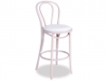 Original European Made Vienna 18 Bentwood Stool 68cm w/ White Pad - Michael Thonet Designed - Whitewash
