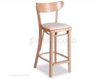 Original European Made Bentwood Roundback 68cm w Cream Seat Pad - Michael Thonet Designed - Natural