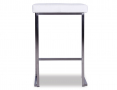 Cantona Minimalist Modern Brushed Stainless Padded 75cm Bar Stool - White