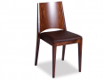 Original European Made Zurich Stackable Wood Bistro Pub Dining Chair w Chocolate Seat Pad - Walnut