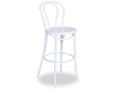 Original European Made Vienna 18 Bentwood Stool 74cm Embossed Sunset Seat - Michael Thonet Designed - White