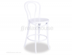 Original European Made Vienna 18 Bentwood Stool 65cm Embossed Sunset Seat - Michael Thonet Designed - White