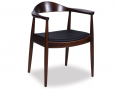 Hans Wegner Round Arm Chair PP503 Replica - Espresso w/ Black Pad 