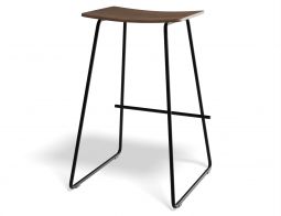 Hudson Barstool Blackframe Walnutoak Back