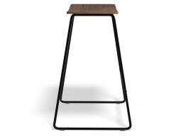 Hudson Barstool Blackframe Walnutoak Side