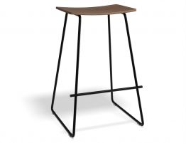 Hudson Stool - Black - Walnut 