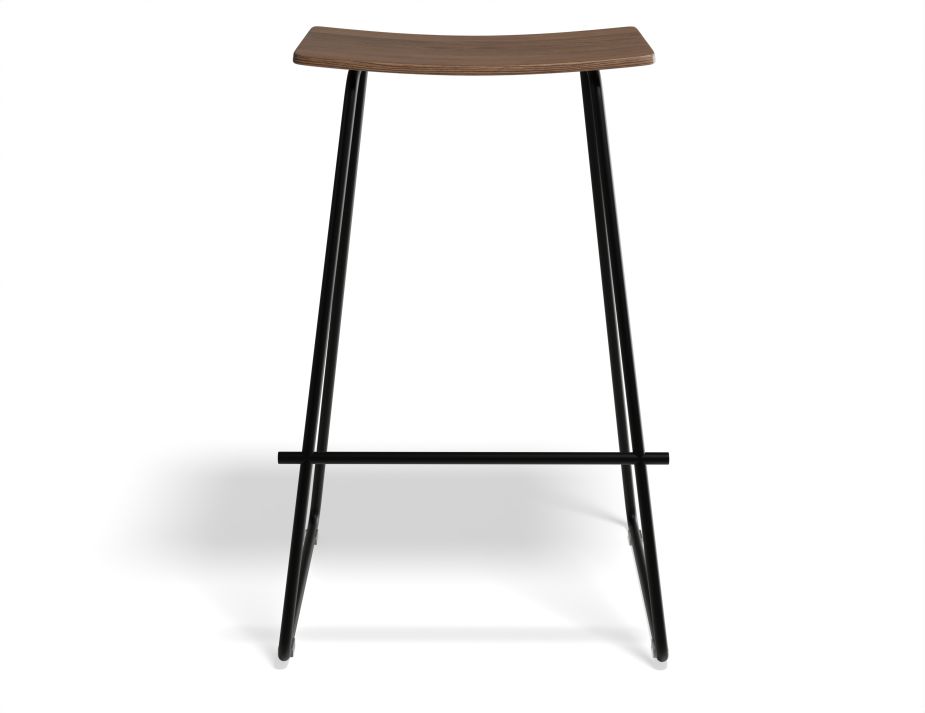 Hudson Barstool Blackframe Walnutoak Front