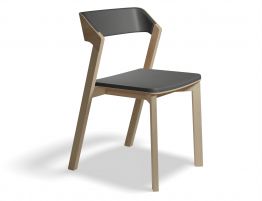 Merano Chair - Natural Oak - Black Pad - by TON