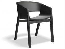 Merano Blackstained Beechwood Armchair Black Pads