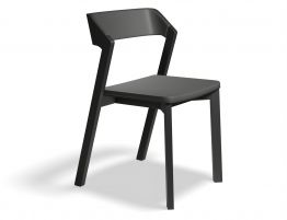 Merano Chair - Black Stained - Black Pad - by TON