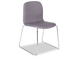 Flip Chair - Chrome Sled - Grey Fabric