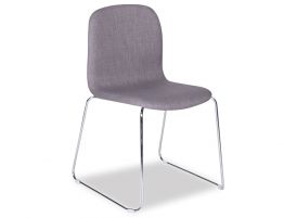 Flip Chair - Chrome Sled - Grey Fabric ***Clearance***