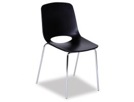 Wasowsky Chair - Chrome Post - Black