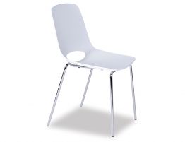 Wasowsky Chair - Chrome Post - White