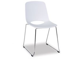 Wasowsky Chair - Chrome Sled - White