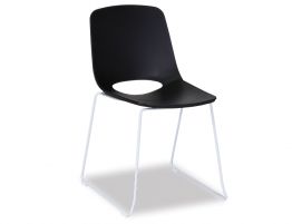 Wasowsky Chair - White Sled - Black