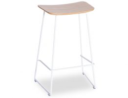 Winnie  Stool - White - Oak 