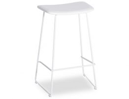 Winnie Stool - White - White Leather 