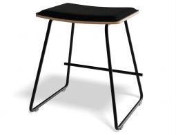 Hudson Lowstool Blackframe Blackupholstered Back