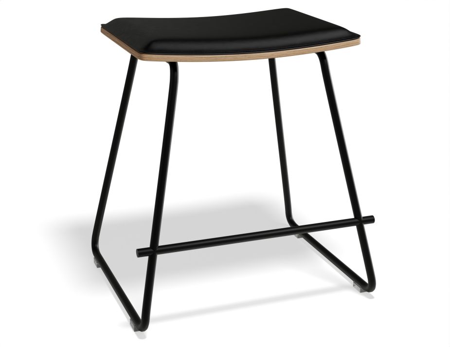 Hudson Lowstool Blackframe Blackupholstered