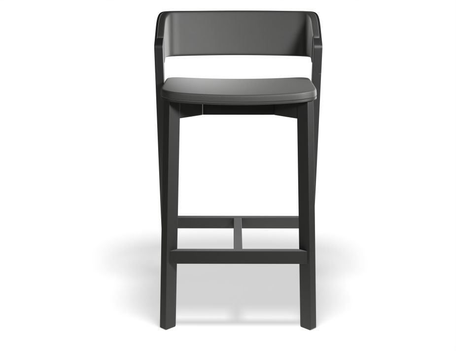 Merano Blackstained Beechwood Counterstool Black Pads Front