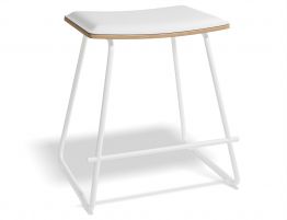 Hudson Low Stool - White - White Pad