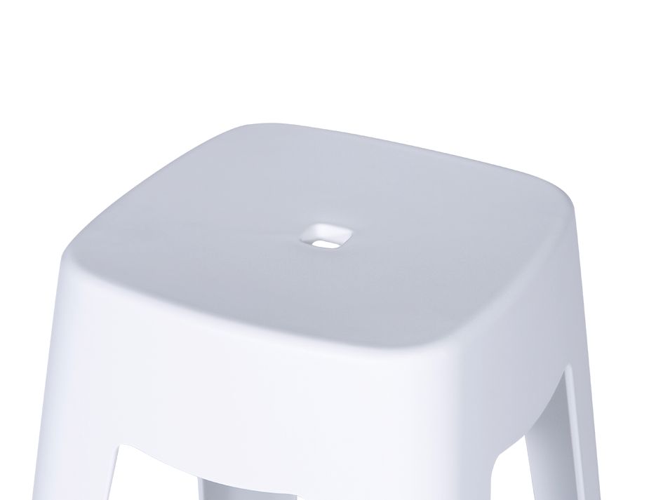 White plastic sales stool