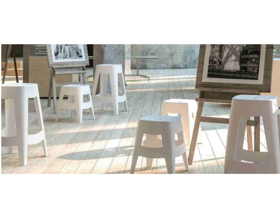 Small White Commercial Bar Stool