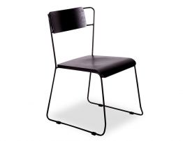 Krafter Black Wooden Dining Chair Matt Black Frame Black *Clearance***