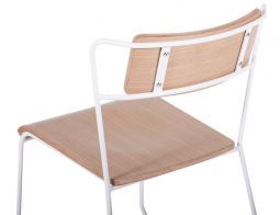 Krafter Chair White Frame  Oak Seat