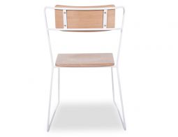 Krafter White Chair NAtural Seat