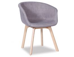 Lonsdale Armchair - Natural - Grey Fabric