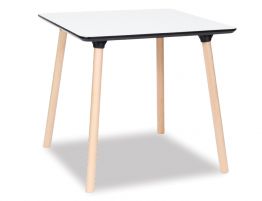 Massa Table - 80x80cm - Natural Legs - White Top ***Clearance***