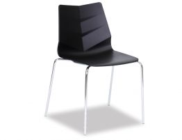Willow Chair - Chrome legs - Black 