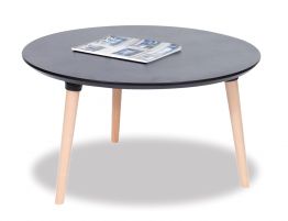 Massa Coffee Table - 80cm - Black - Natural ***Clearance***