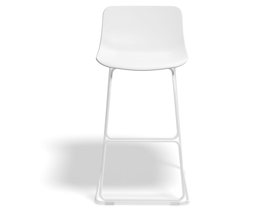 Umbria Stool 69cm Whiteseat Whiteframe Front