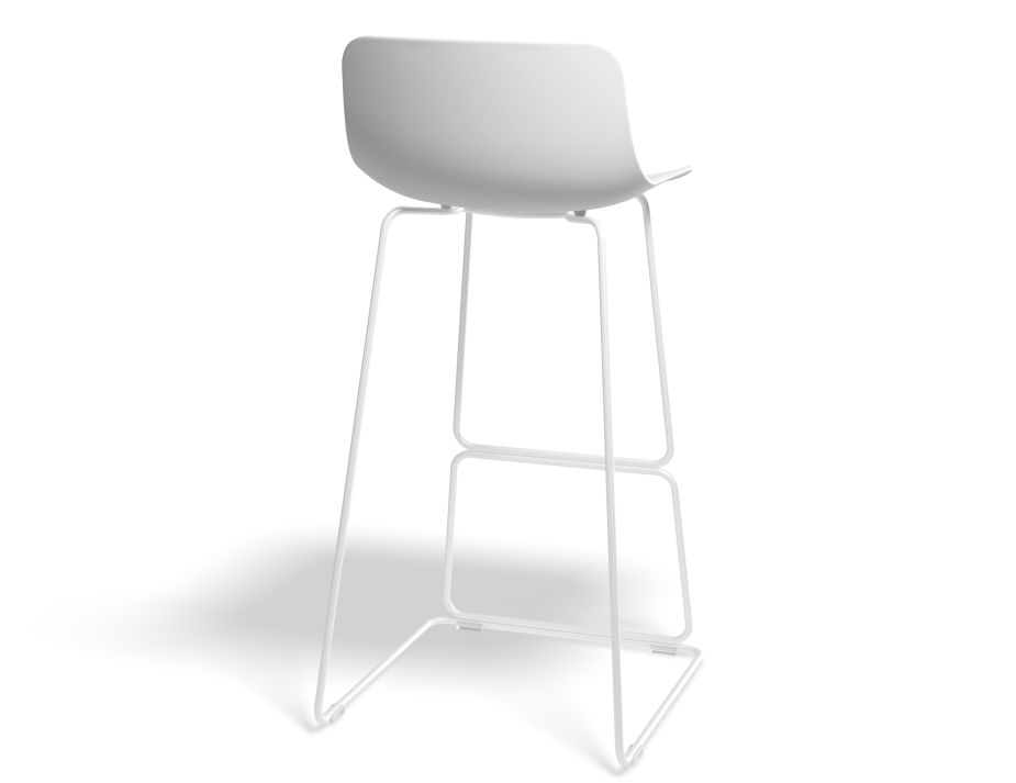 Umbria Stool 77cm Whiteseat Whiteframe Back