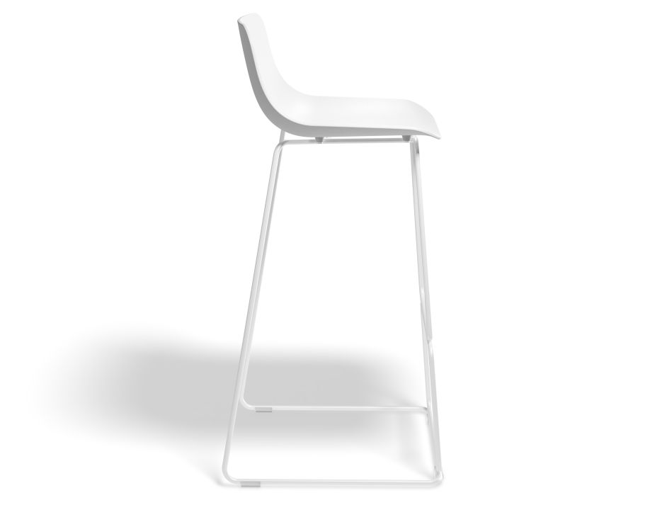 Umbria Stool 77cm Whiteseat Whiteframe Side