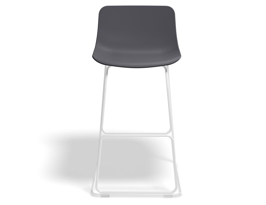 Umbria Stool 69cm Greyseat Whiteframe Front