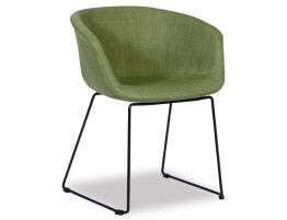 Lonsdale Armchair - Black Sled - Green Fabric