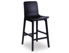 Kitchen Bench Seat Height 65cm - Black Seat - Black Ash legs image